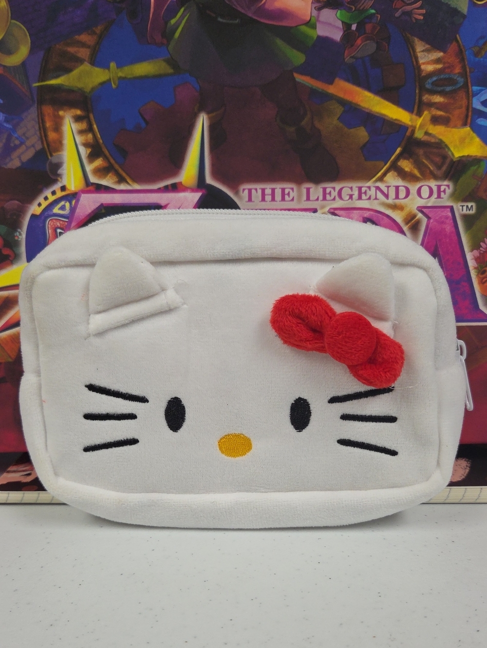 Hello Kitty Kids White Plush Coin Purse with Red Bow